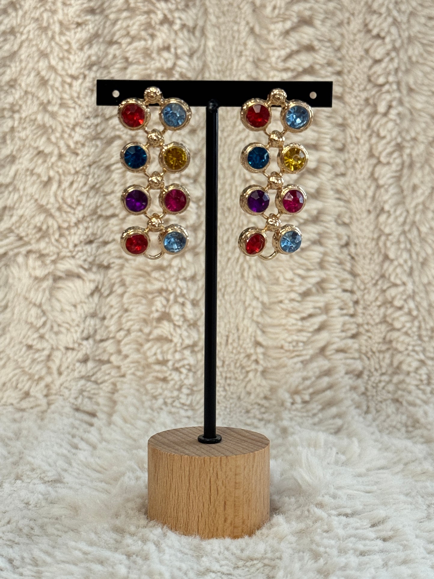MILOS - BOUCLES D'OREILLES STRASS MULTICOLORE