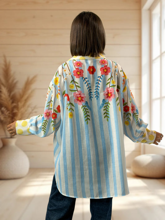 SUNSHINE - CHEMISE OVERSIZE A MOTIF JUSQU'A LA TAILLE 54