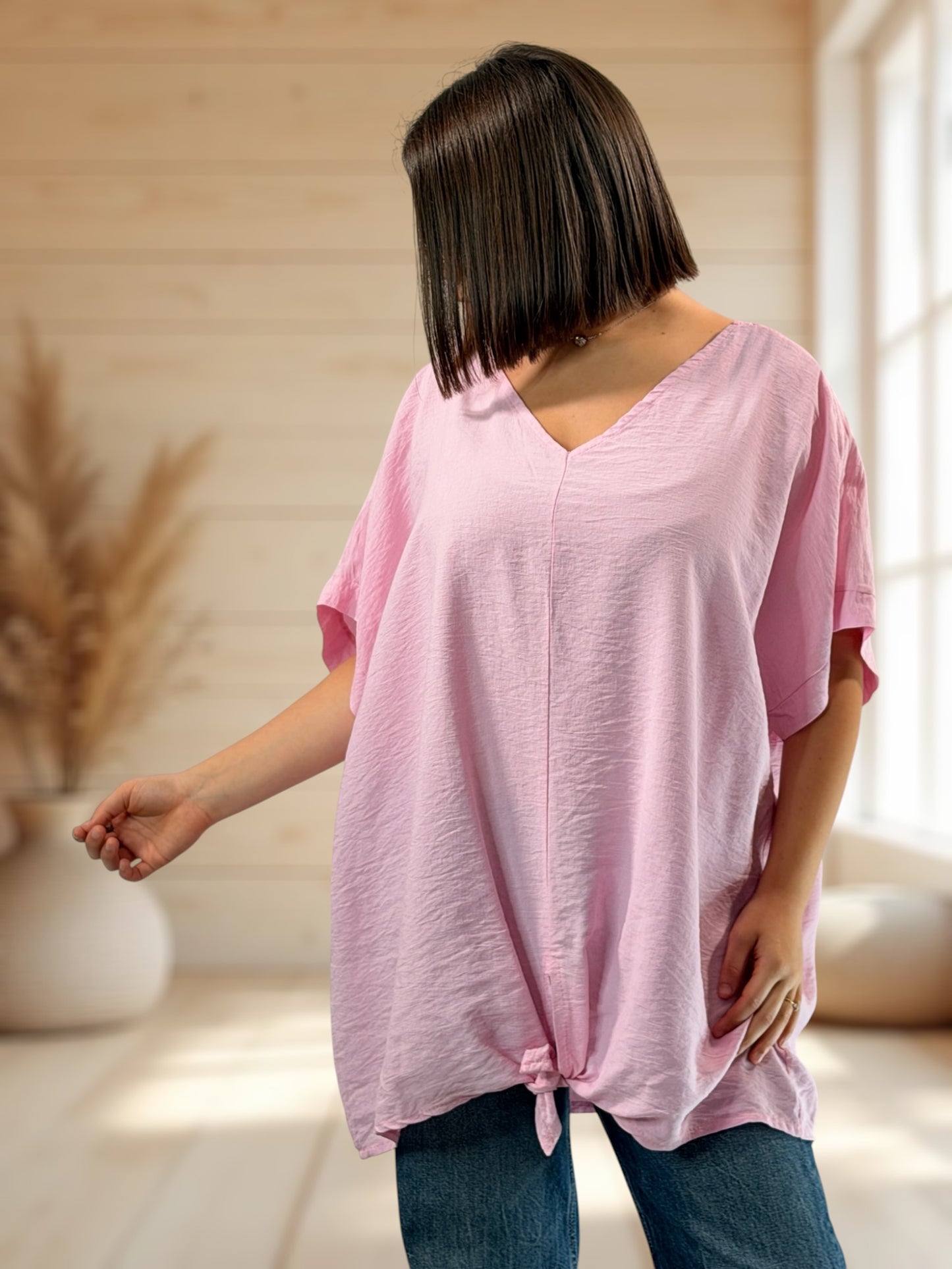 ATHENA - TUNIQUE OVERSIZE ROSE JUSQU'A LA TAILLE 54