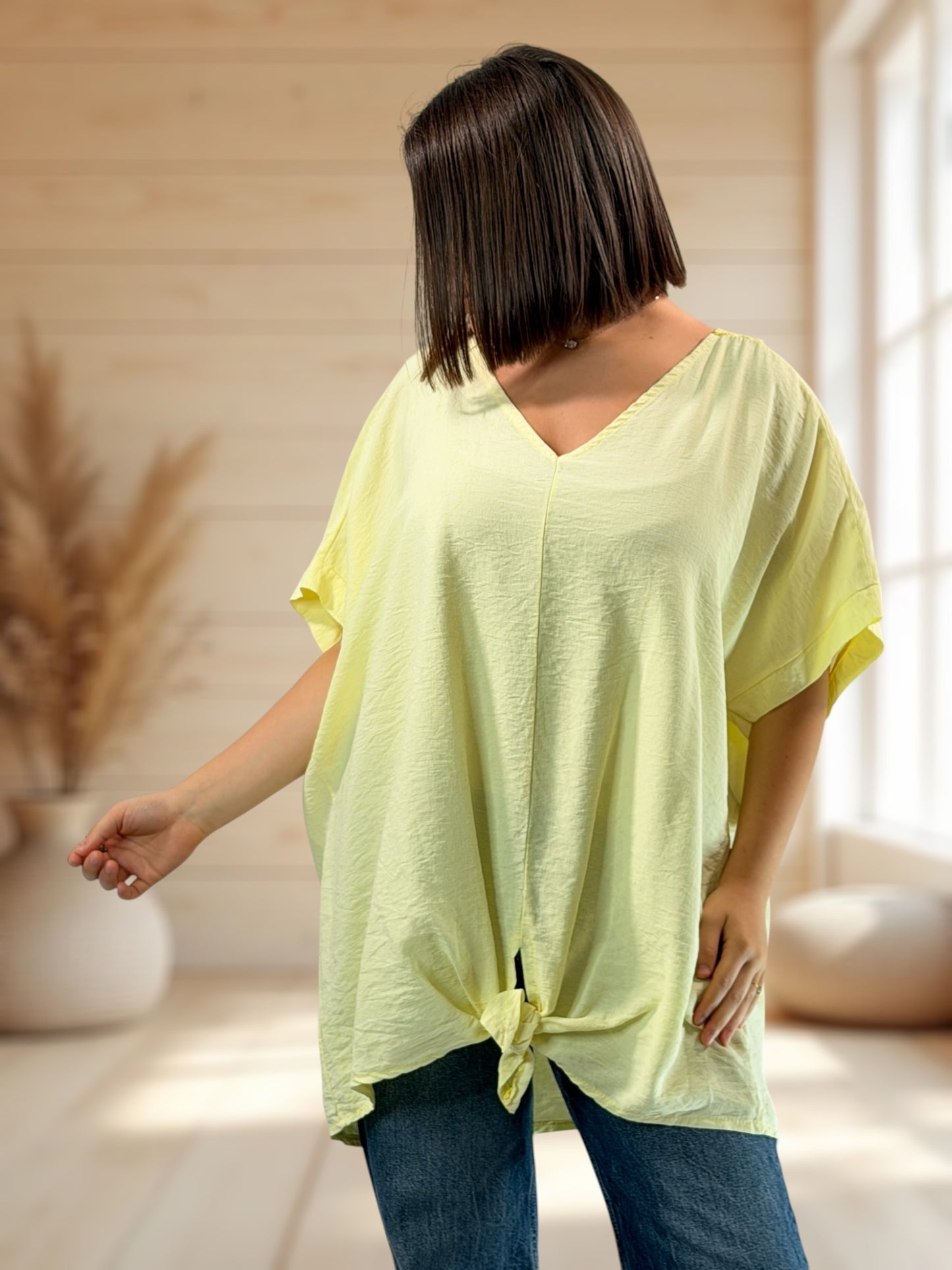 ATHENA - TUNIQUE OVERSIZE JAUNE JUSQU'A LA TAILLE 54