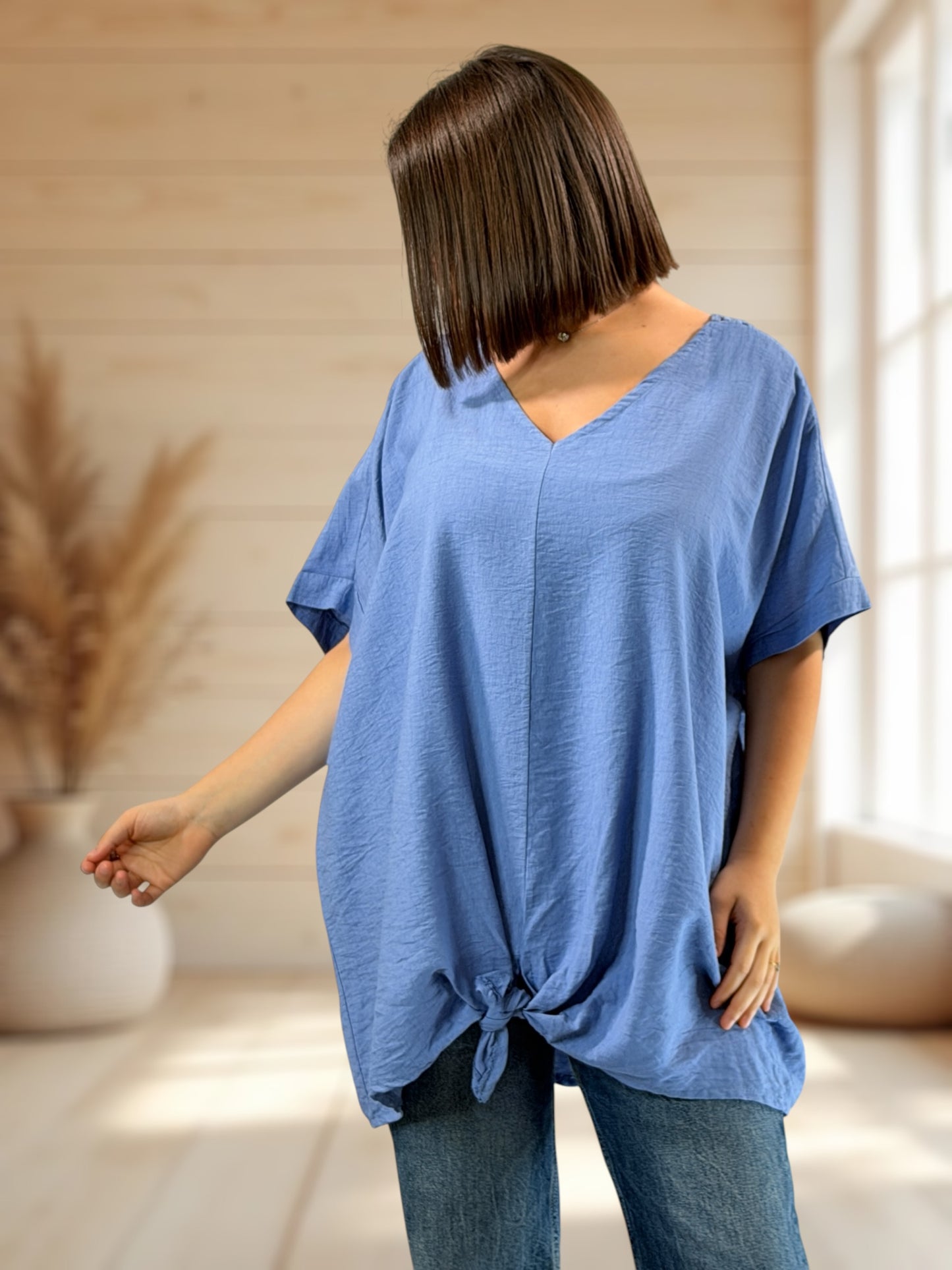 ATHENA - TUNIQUE OVERSIZE BLEUE JUSQU'A LA TAILLE 54