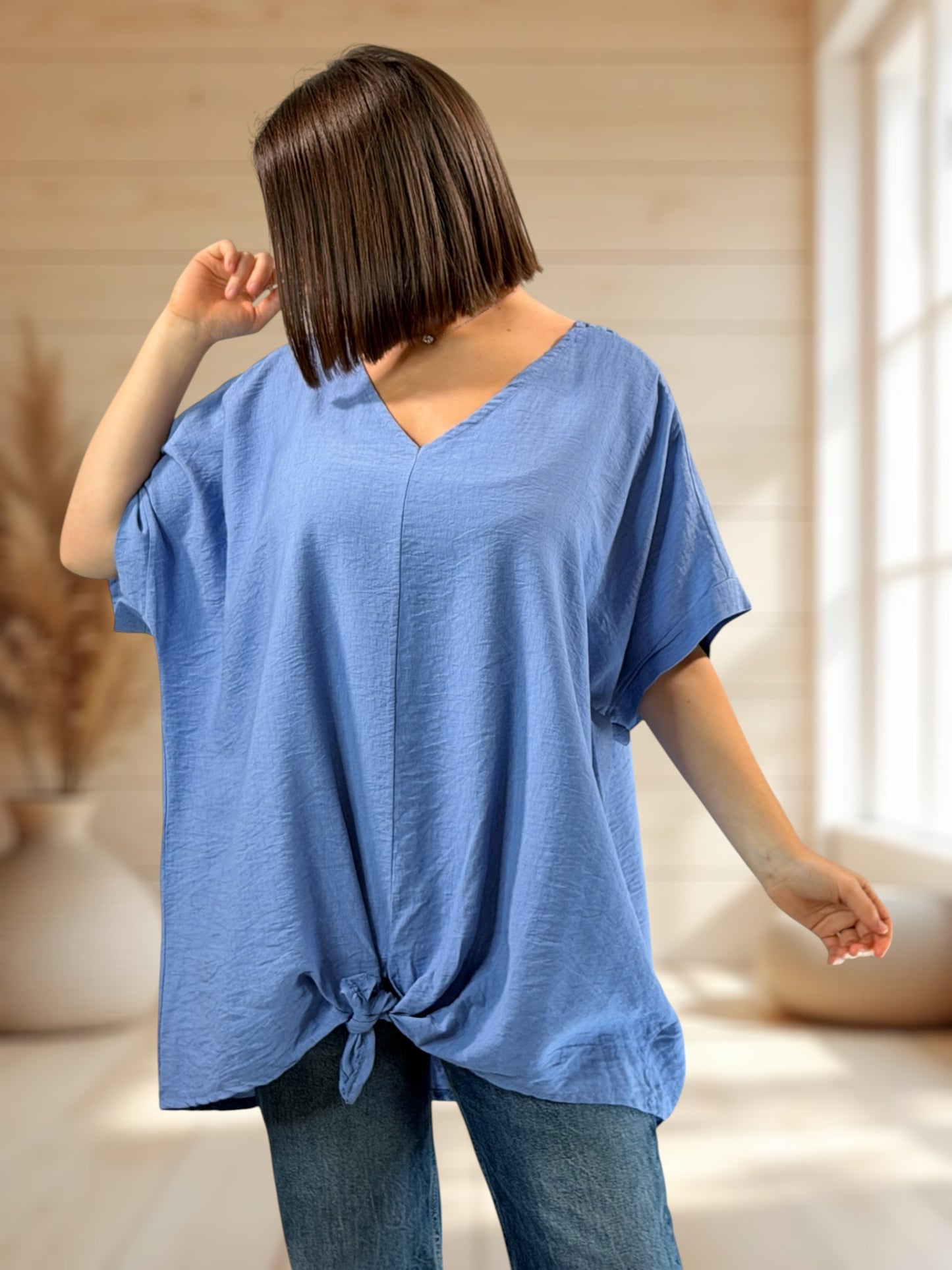 ATHENA - TUNIQUE OVERSIZE BLEUE JUSQU'A LA TAILLE 54