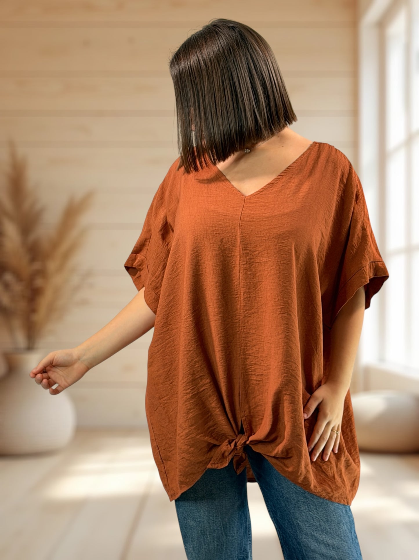 ATHENA - TUNIQUE OVERSIZE TERRACOTTA JUSQU'A LA TAILLE 54