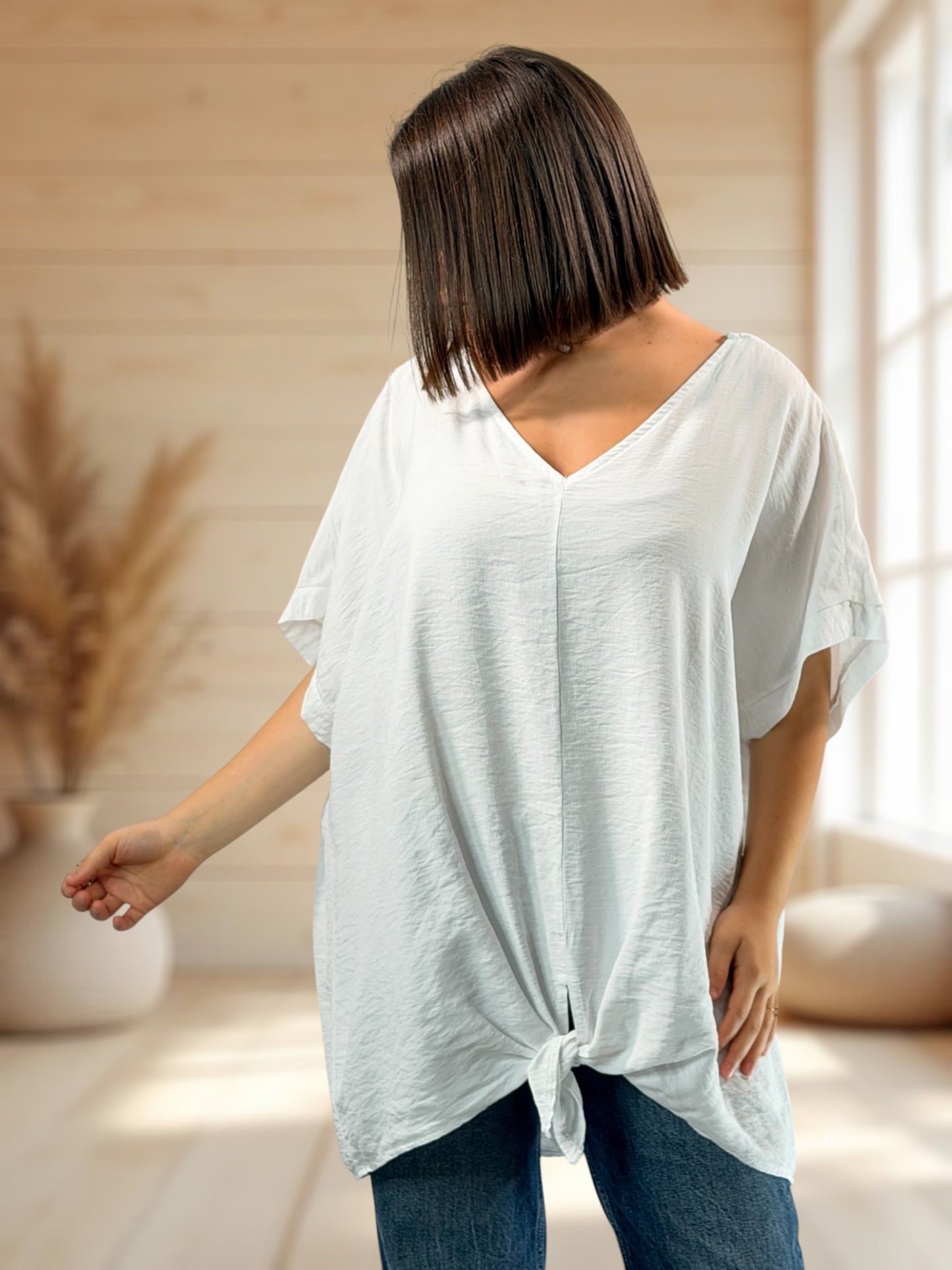ATHENA - TUNIQUE OVERSIZE BLANCHE JUSQU'A LA TAILLE 54