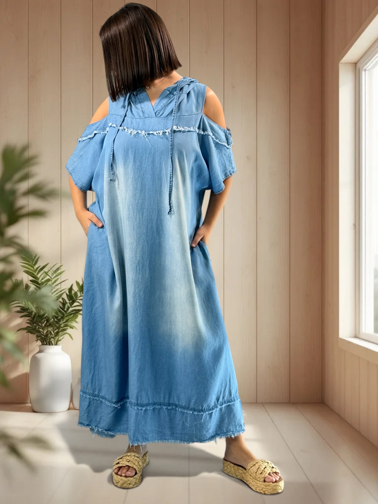TALULLAH - ROBE LONGUE EN JEAN LYOCELL JUSQU'A LA TAILLE 52/54