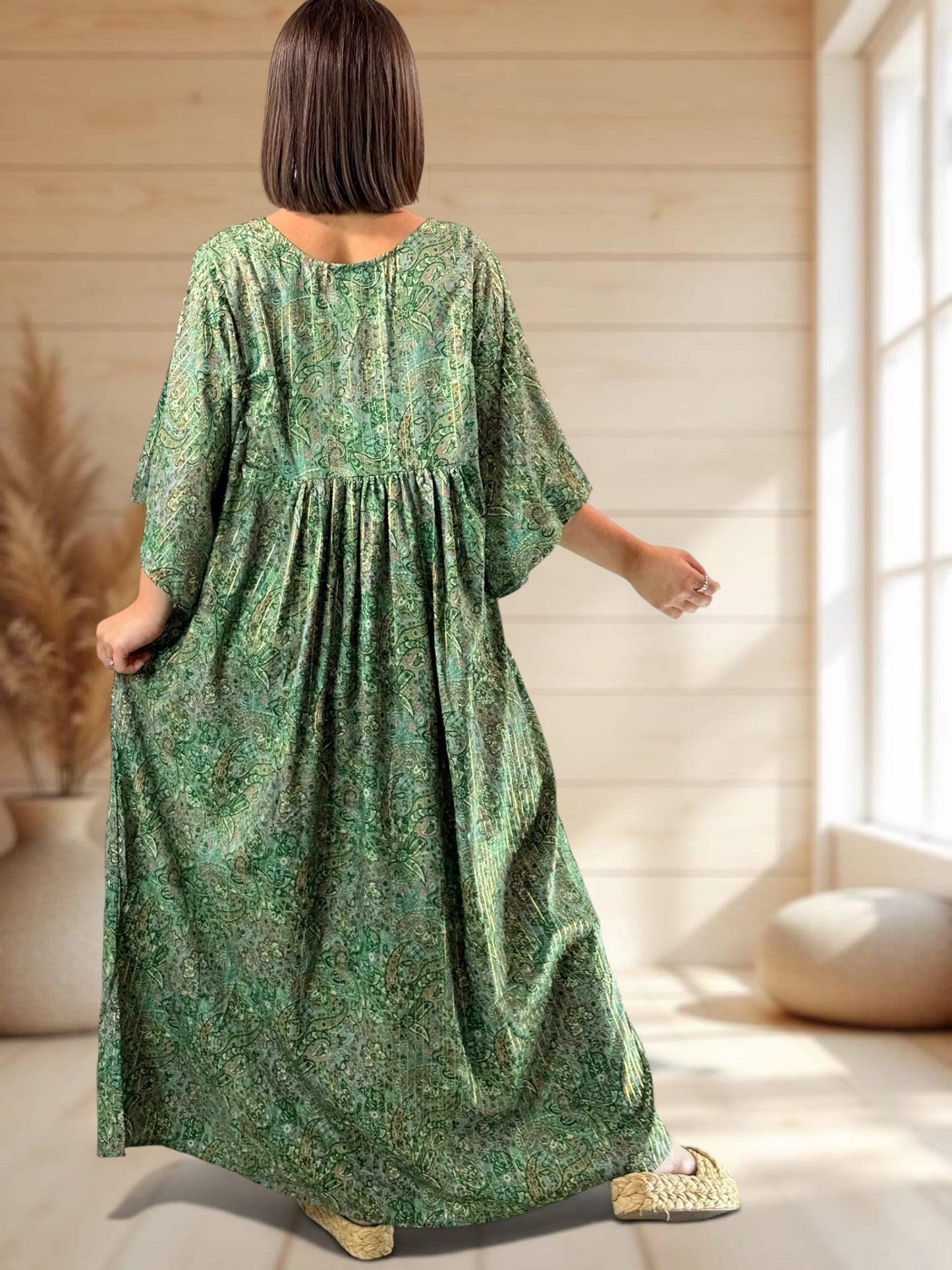 MATHILDA - ROBE LONGUE BOHEME SOIE JUSQU'A LA TAILLE 54