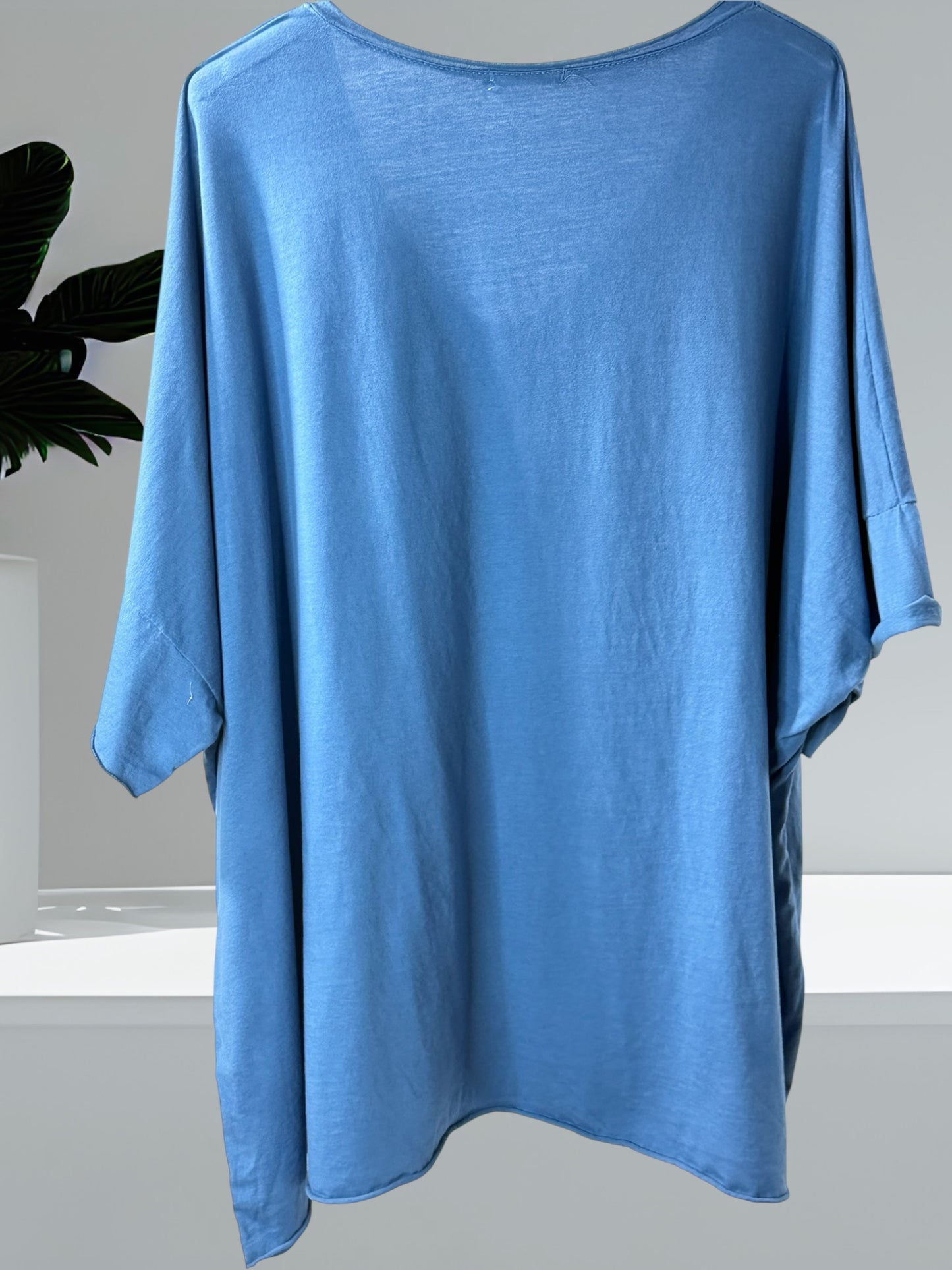 MAX - T-SHIRT EN COTON BLEU JEAN TAILLE 48/50 A 56/58