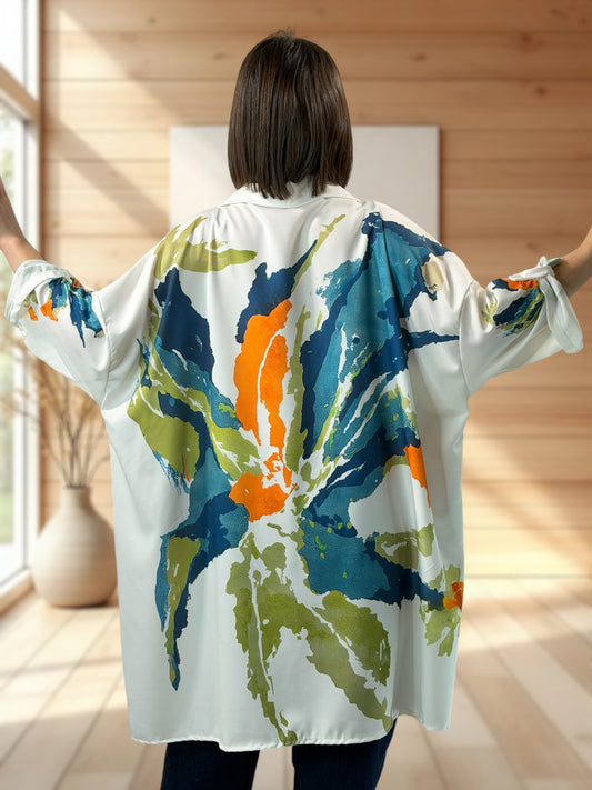 AMANDA - CHEMISE OVERSIZE A MOTIF JUSQU'A LA TAILLE 60