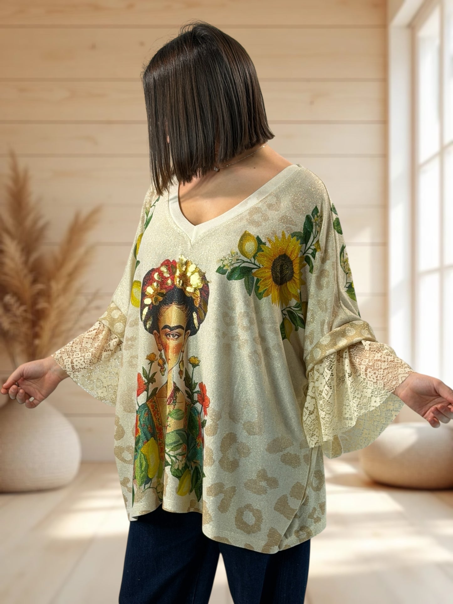 MARCELINE - TEE-SHIRT OVERSIZE FLUIDE SCINTILLANT JUSQU'A LA TAILLE 56/58