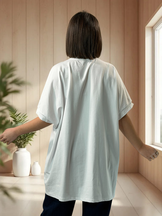 MADOX - T-SHIRT OVERSIZE A MOTIF TAILLE JUSQU'A LA TAILLE 46/48 A 56