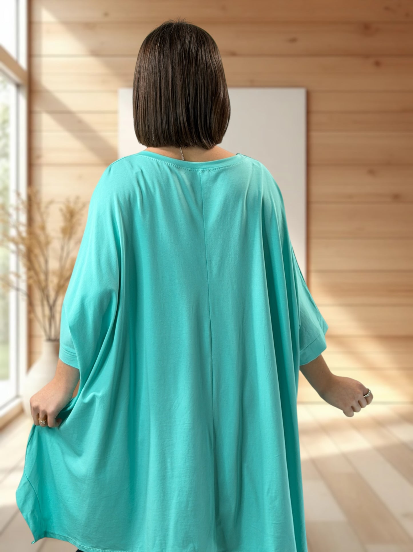 TEE-SHIRT TURQUOISE OVERSIZE PARIS BONJOUR JUSQU'A LA TAILLE 60