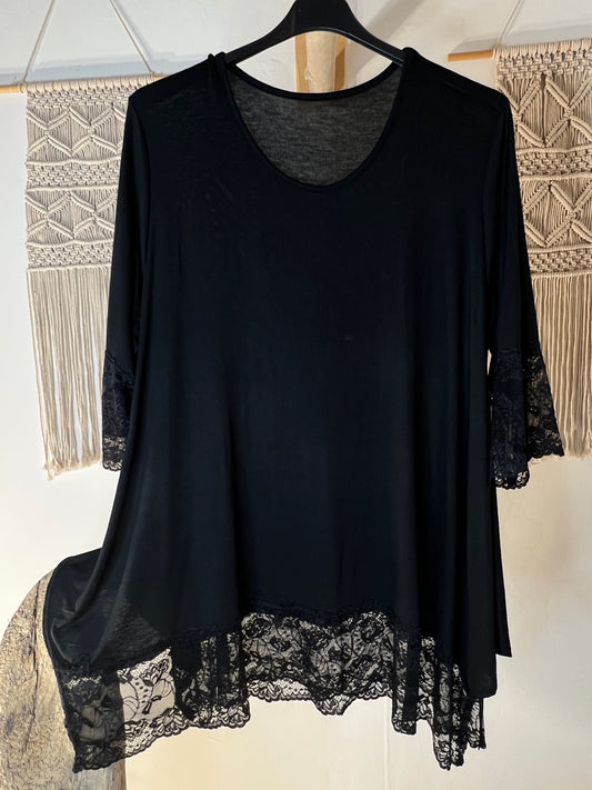 CINDY - TOP NOIR TAILLE 46 A 56/58