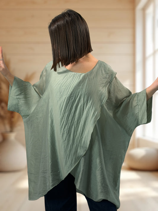 CELESTE - TUNIQUE OVERSIZE KAKI JUSQU'A LA TAILLE 54