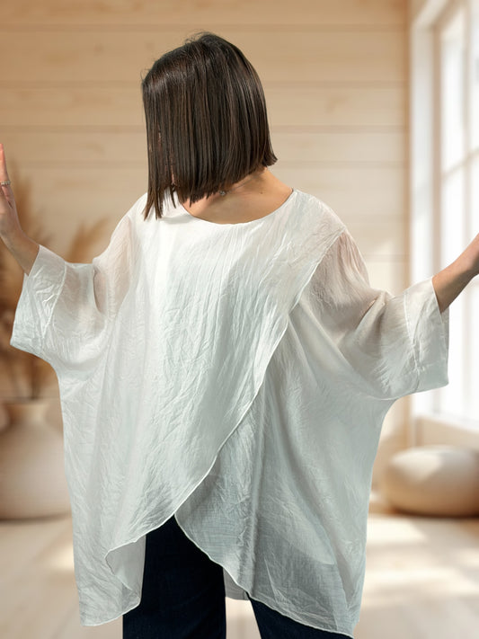 CELESTE - TUNIQUE OVERSIZE BLANCHE JUSQU'A LA TAILLE 54