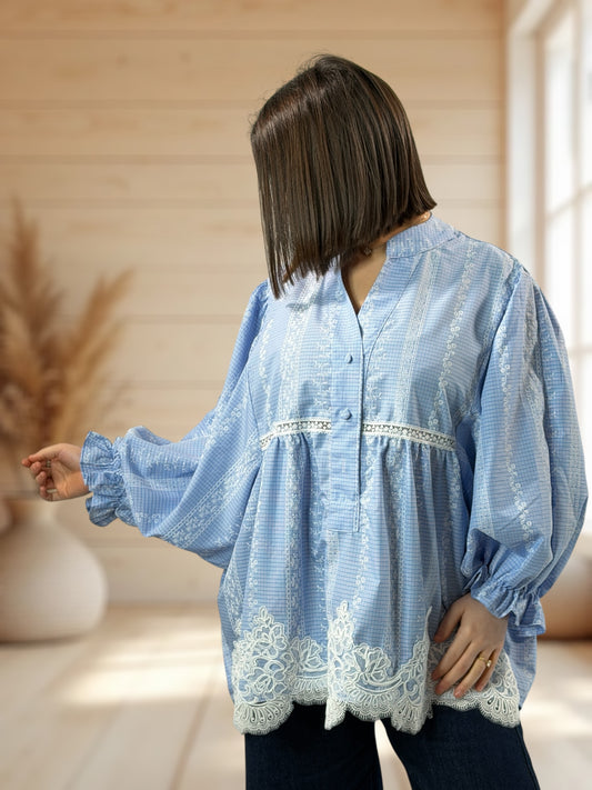 MANUELA - BLOUSE BRODEE JUSQU'A LA TAILLE 52