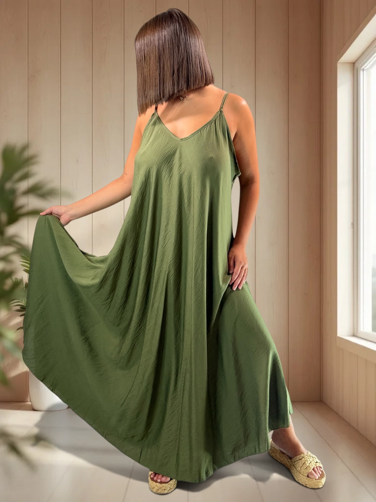 CECILIA - ROBE LONGUE KAKI JUSQU'A LA TAILLE 54/56