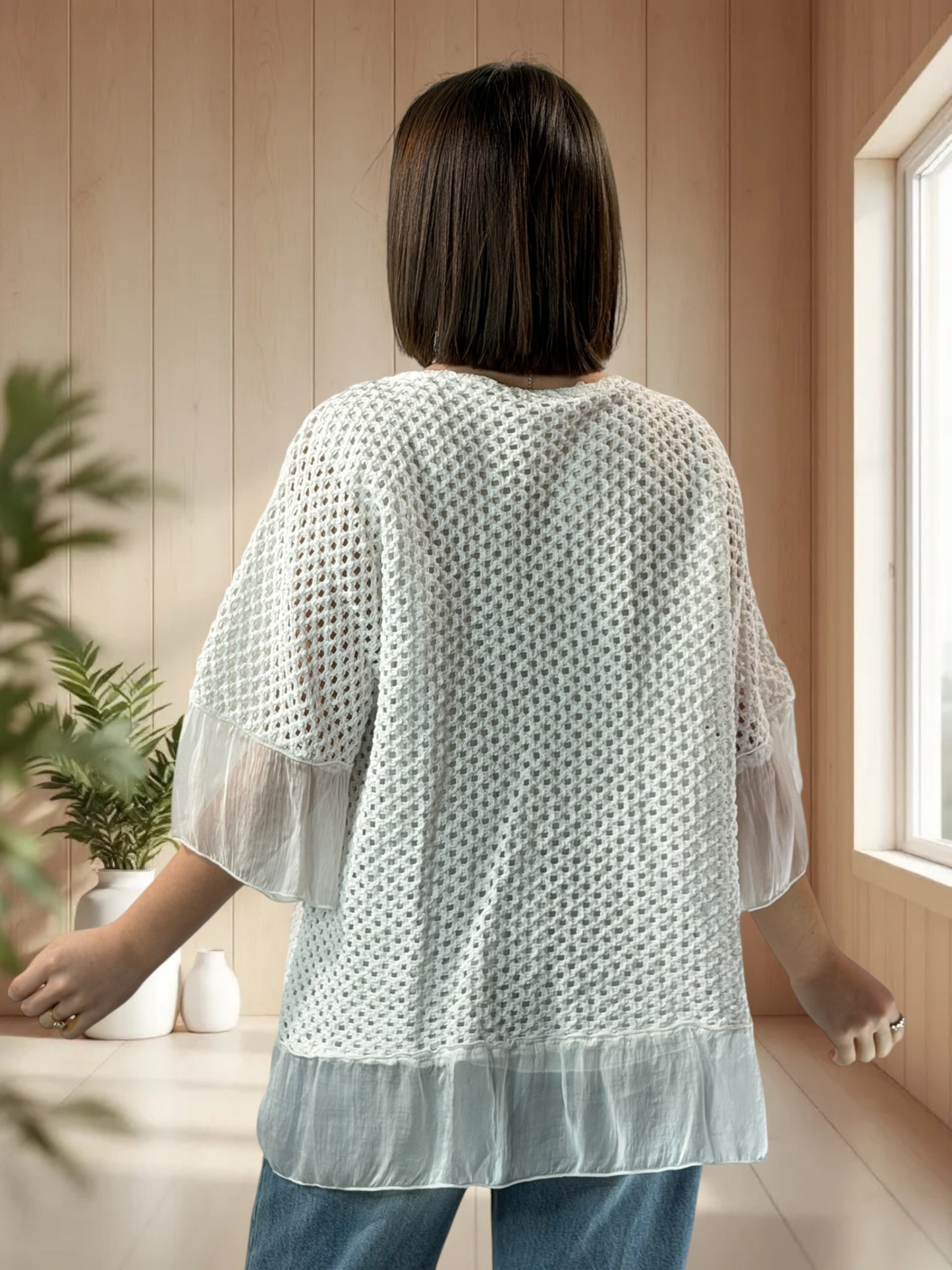 AURORA - TUNIQUE OVERSIZE BLANCHE JUSQU'A LA TAILLE 52