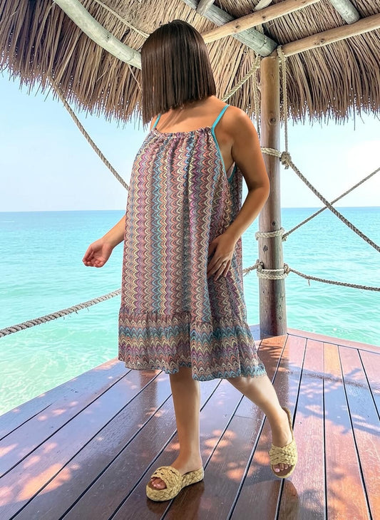 PAKITA - TUNIQUE MULTICOLORE JUSQU'A LA TAILLE 52/54