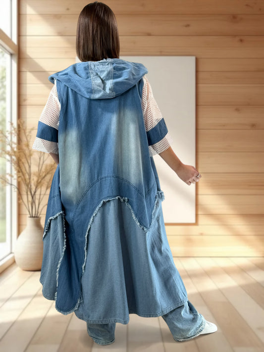 TESSA - ROBE LONGUE EN JEAN JUSQU'A LA TAILLE 50/52