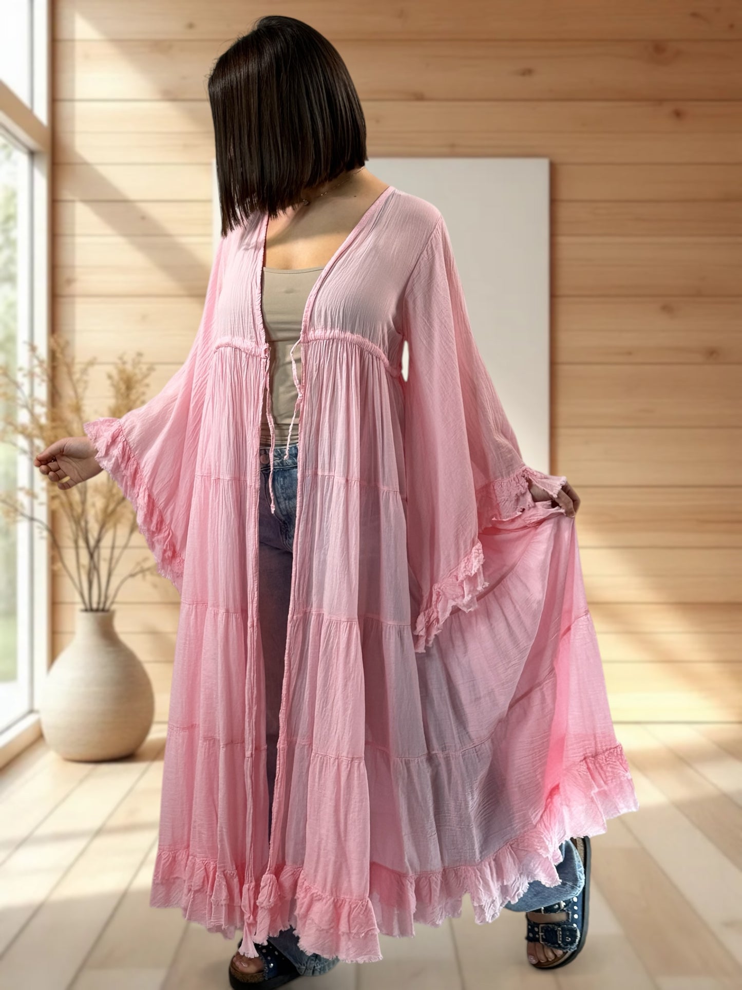 TAYLOR - KIMONO ROSE JUSQU'A LA TAILLE 44