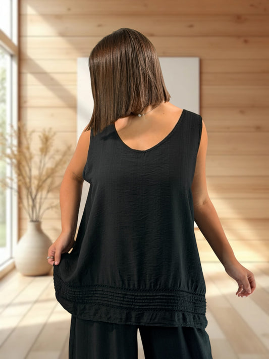 MADISON - TUNIQUE OVERSIZE NOIRE JUSQU'A LA TAILLE 50/52