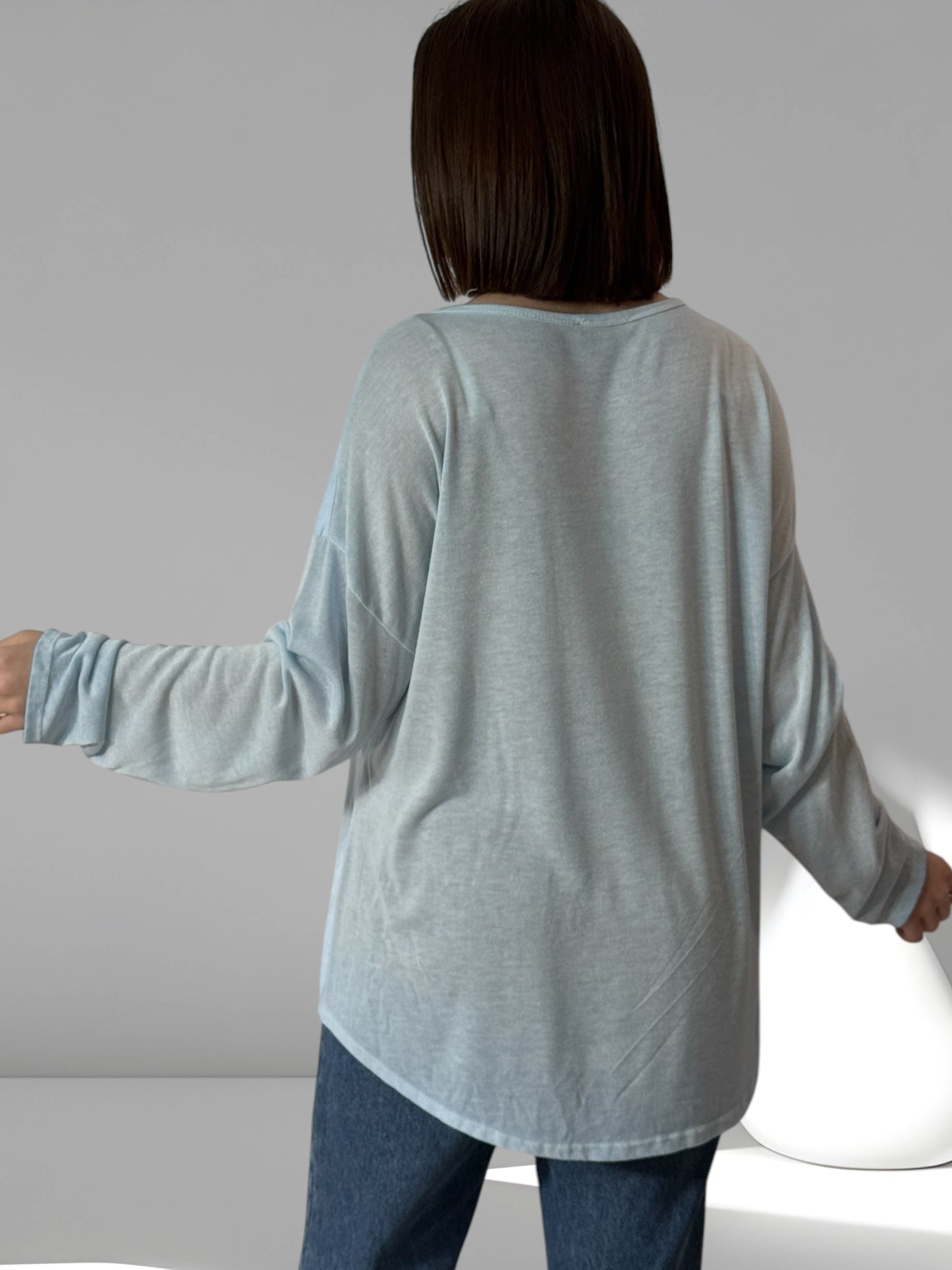 THEO - T-SHIRT BLEU AVEC MOTIFS JUSQU'A LA TAILLE 50