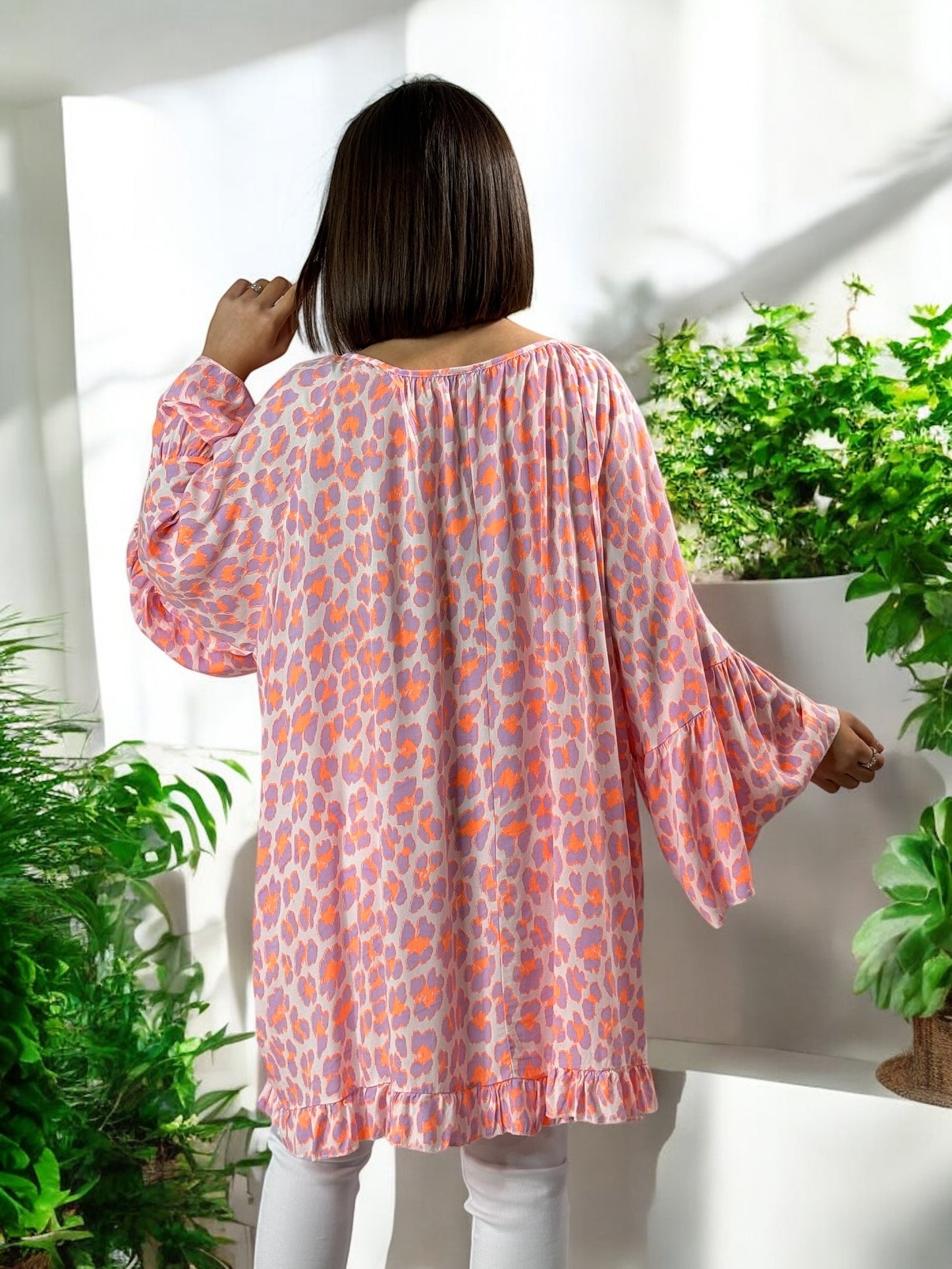 SAVANA - TUNIQUE LEOPARD LILAS JUSQU'A LA TAILLE 54
