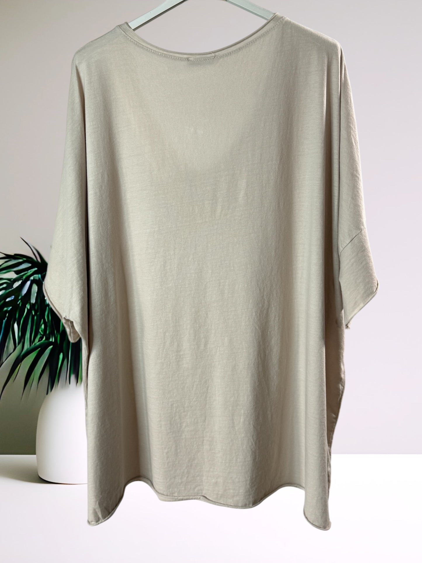 MAX - T-SHIRT BEIGE EN COTON TAILLE 48/50 A 56/58