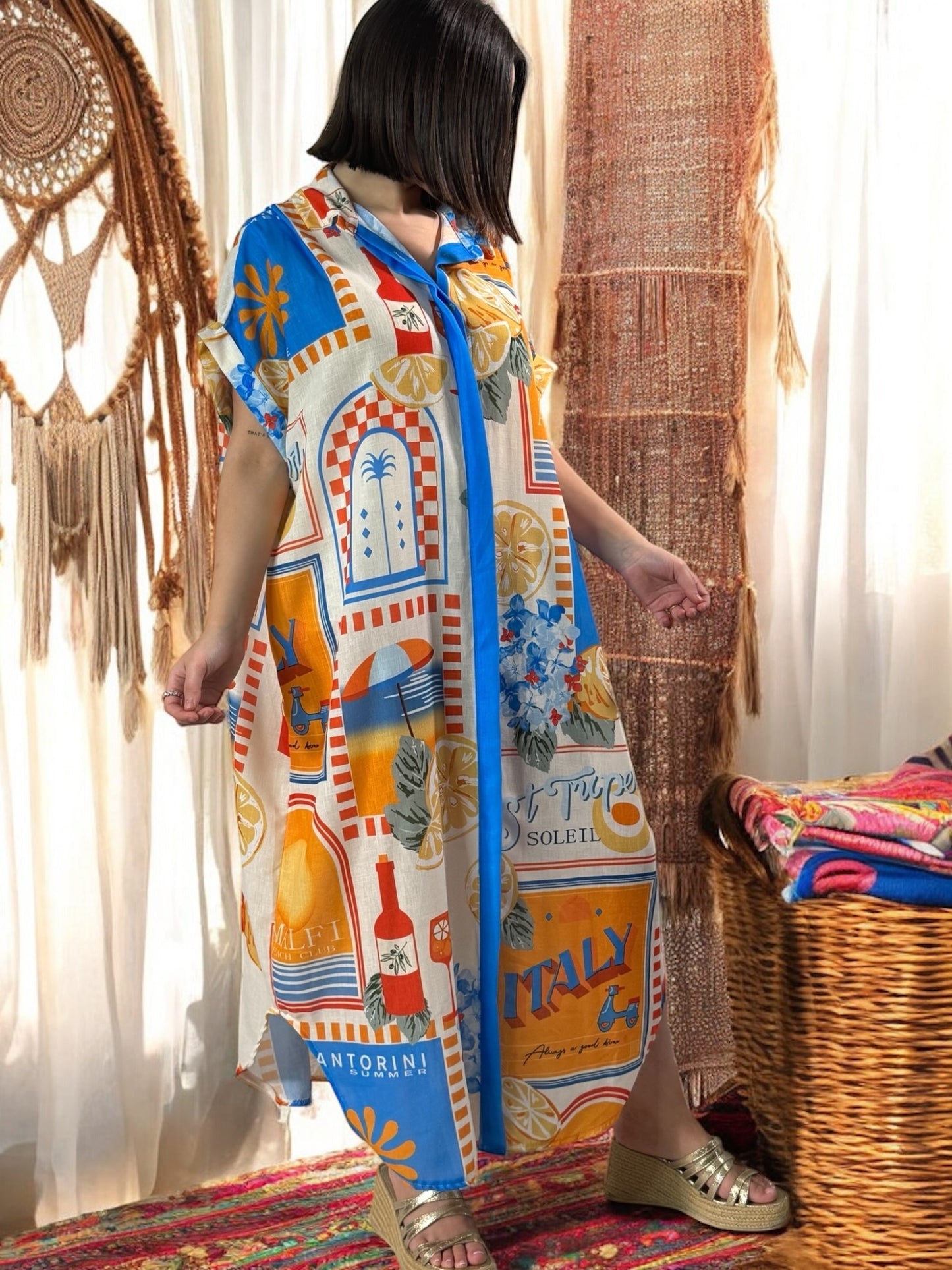 ITICA - ROBE OVERSIZE AVEC MOTIF JUSQU'A LA TAILLE 56
