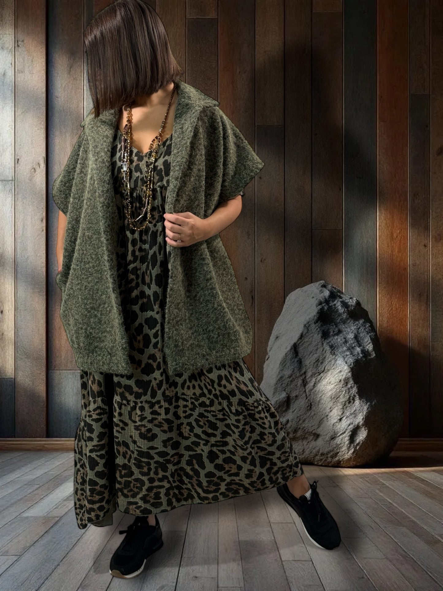 BODEGA - ROBE LEOPARD JUSQU'A LA TAILLE 56