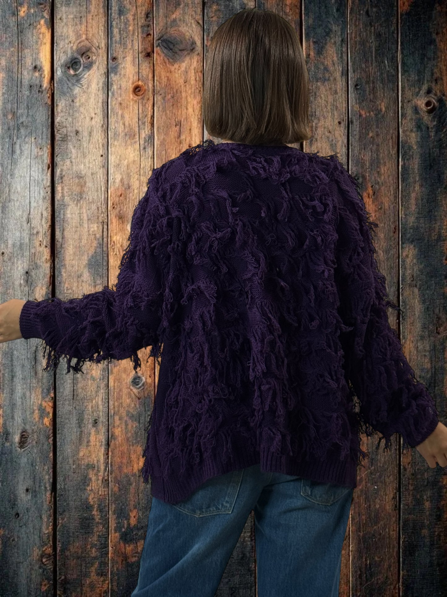 SANDY - GILET VIOLET JUSQU'A LA TAILLE 48
