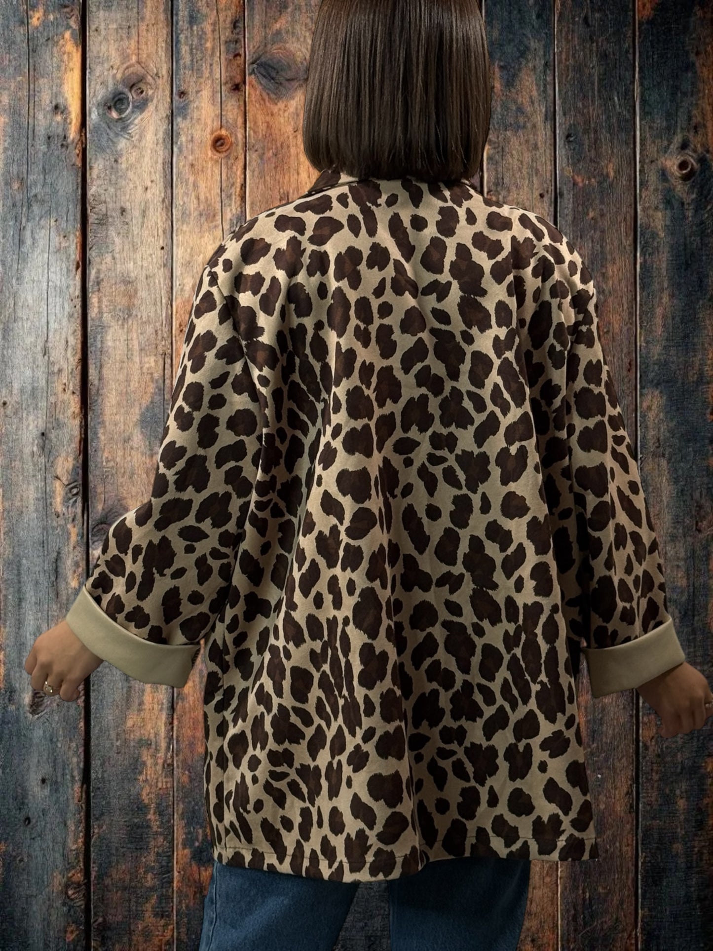 ALYSON - BLAZER LEOPARD EN SUEDINE JUSQU'A LA TAILLE 52