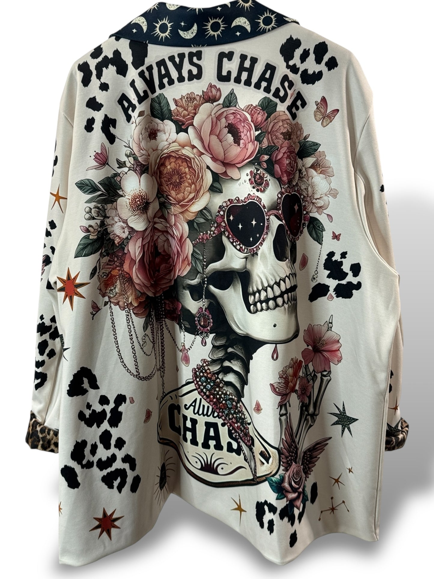 NATALIA - VESTE OVERSIZE MOTIF SKULL JUSQU'A LA TAILLE 52/54
