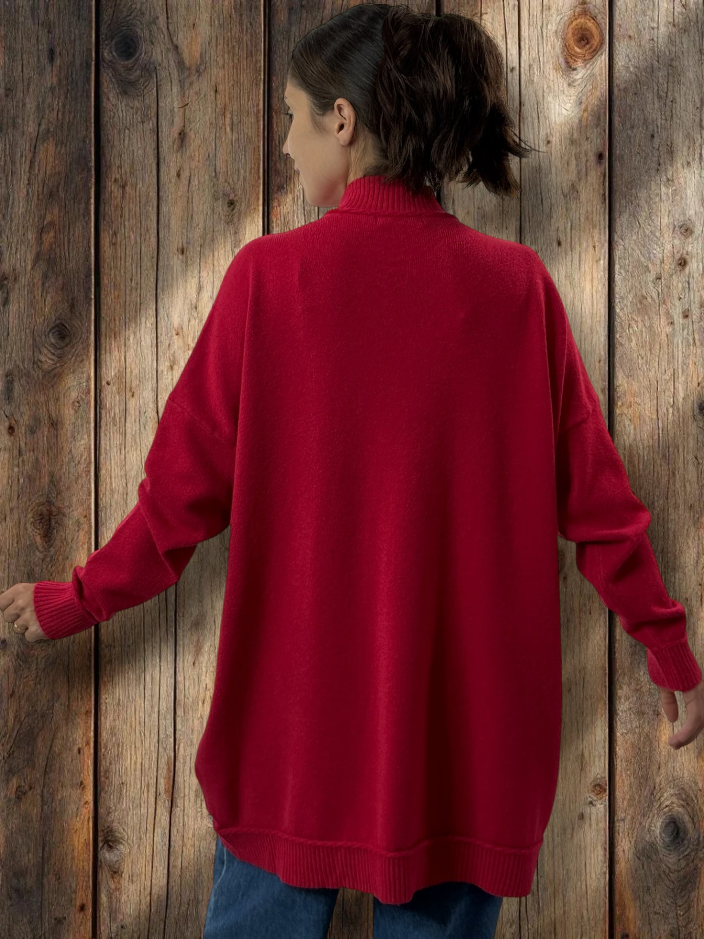 PATOU - PULL ROUGE 2 POCHES JUSQU'A LA TAILLE 54