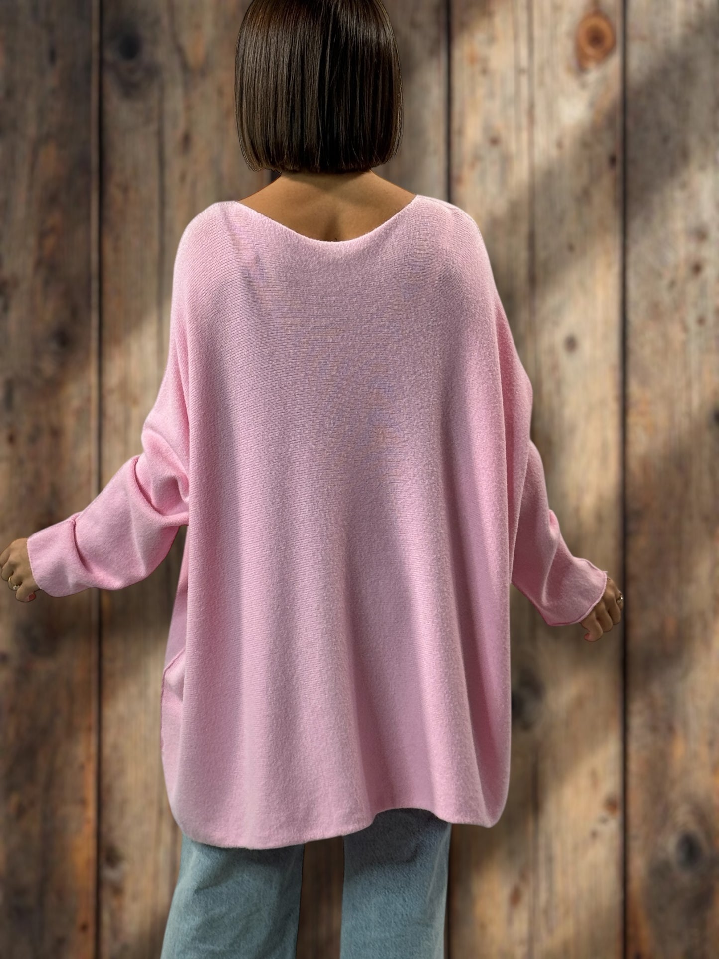PALOMA - PULL OVERSIZE ROSE JUSQU'A LA TAILLE 56