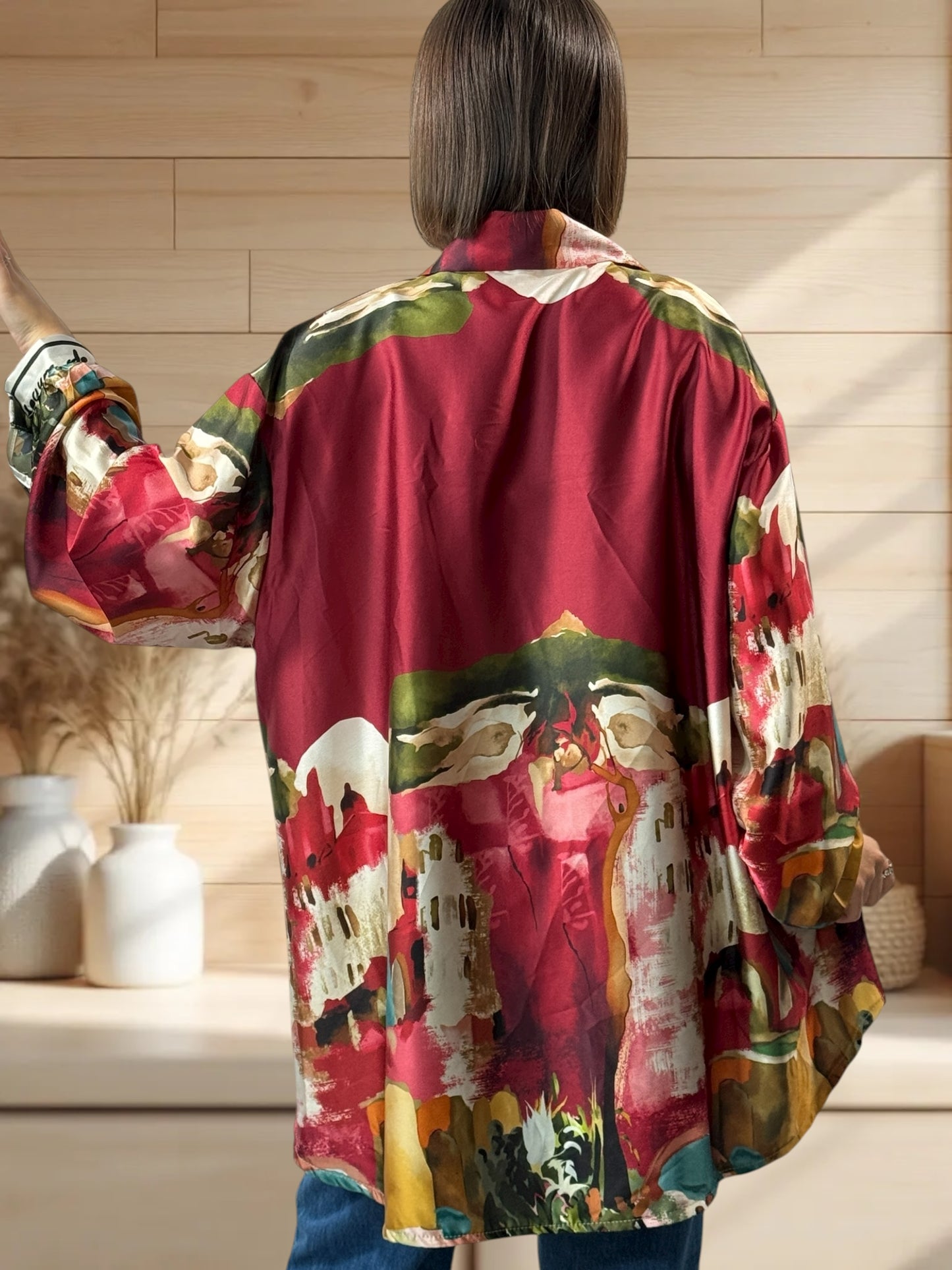ARTISTE - CHEMISE OVERSIZE A MOTIF JUSQU'A LA TAILLE 52