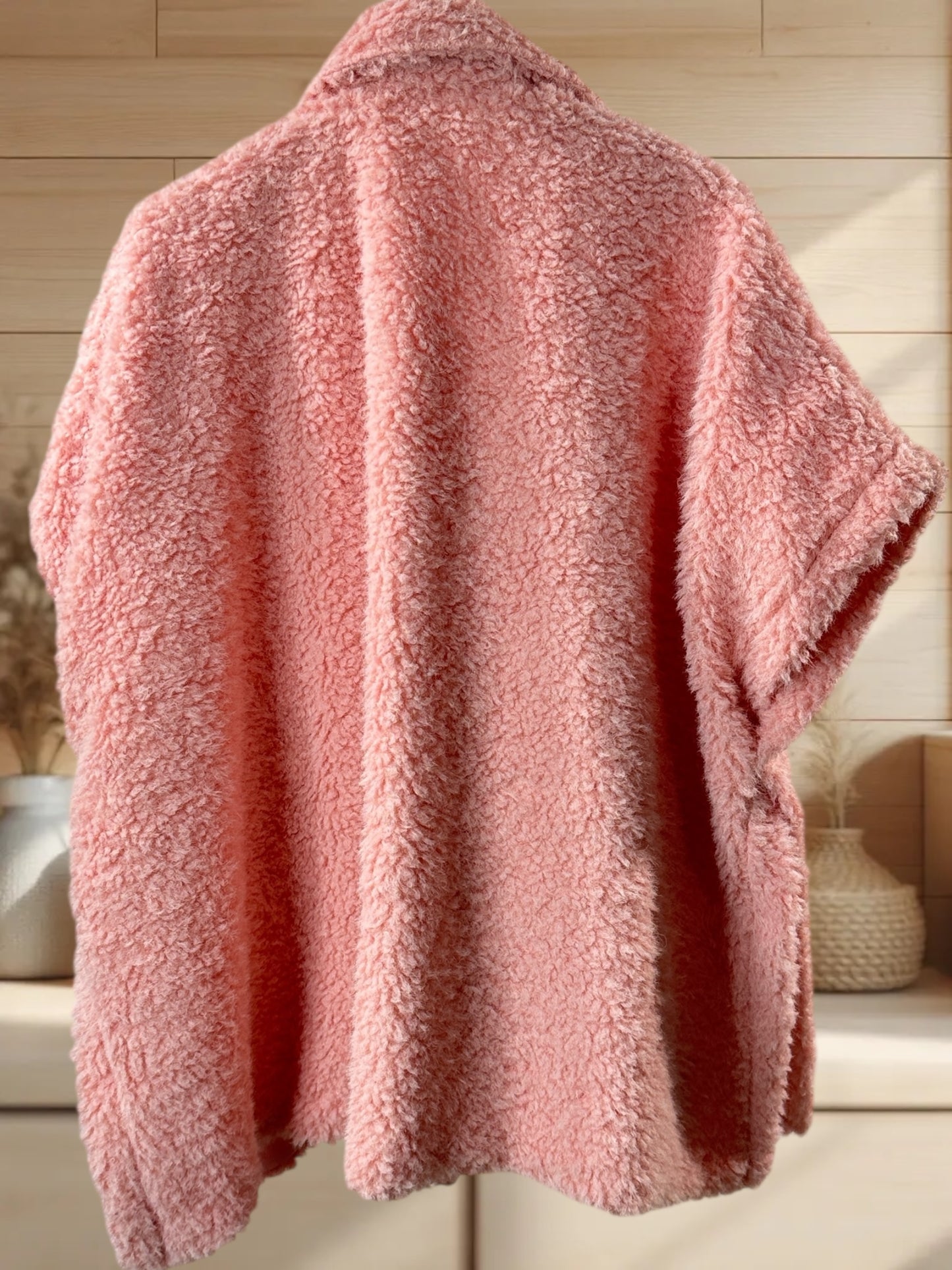 COCO - VESTE ROSE EN MOUMOUTE JUSQU'À LA TAILLE 54/56