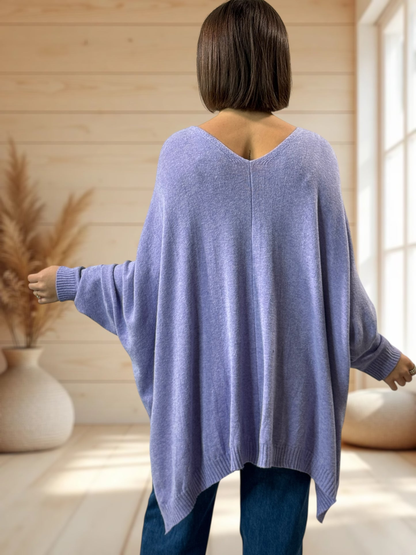 MATHILDE - GILET OVERSIZE LILAS JUSQU'A LA TAILLE 56/58