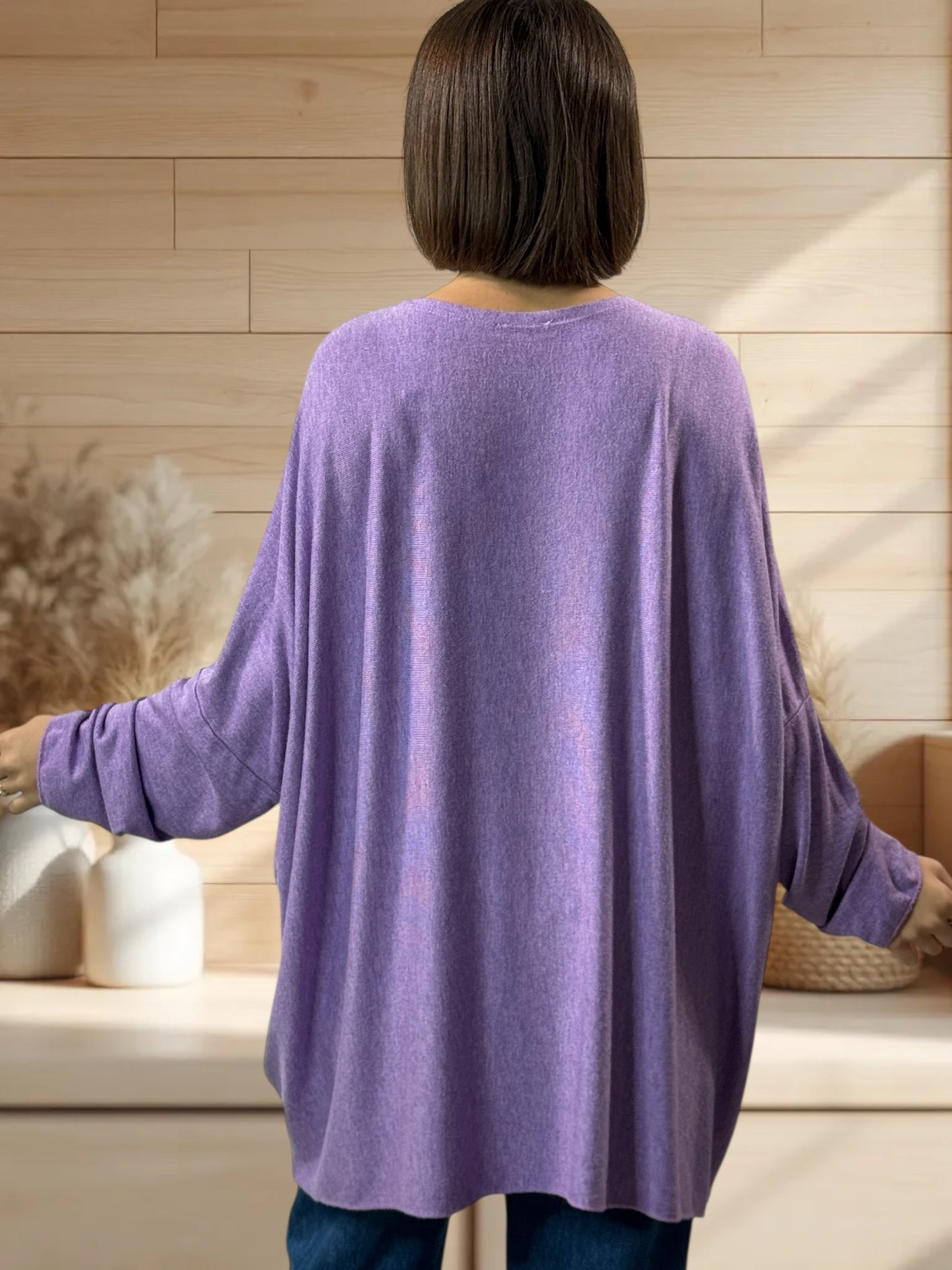 CAPRIO - PULL LILAS EN MAILLE FLUIDE JUSQU'A LA TAILLE 54