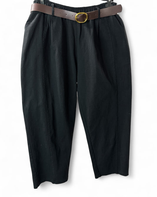 DIMITRI - PANTALON NOIR AVEC CEINTURE JUSQU'A LA TAILLE 54