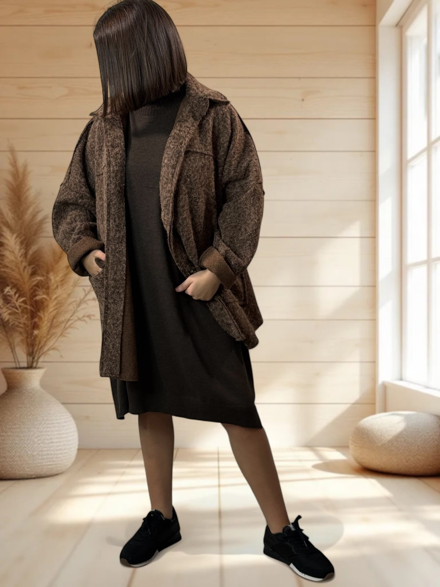 MARISOL - ROBE CHOCO OVERSIZE EN MAILLE JUSQU'A LA TAILLE 56