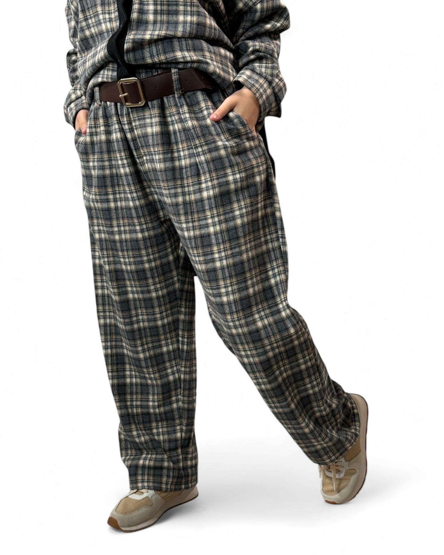 LONDON - PANTALON ECOSSAIS BLEU JUSQU'A LA TAILLE 48/50