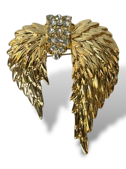 AILES D'ANGES - BROCHE TENDANCE AVEC STRASS