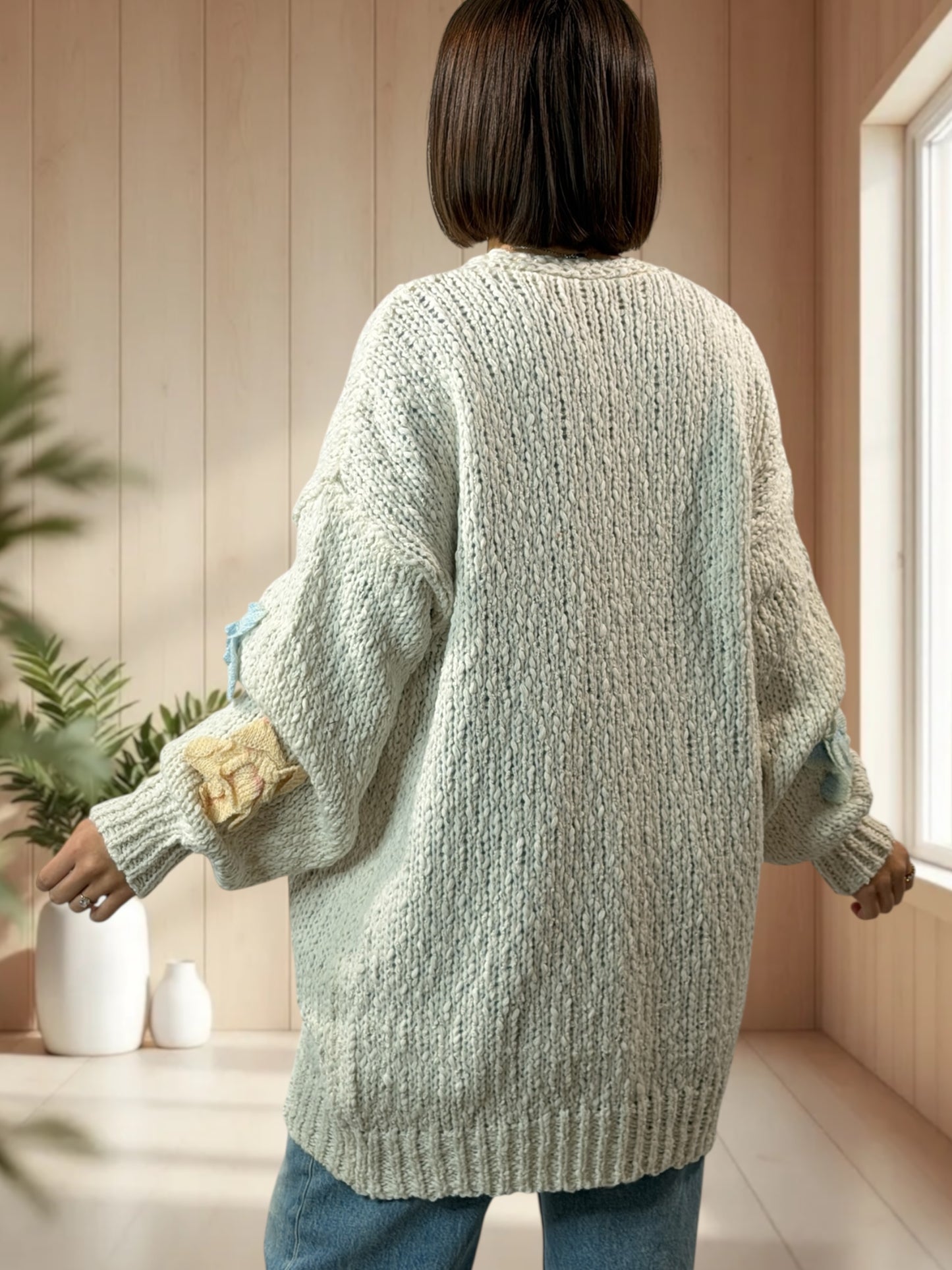 FLOYD - GILET OVERSIZE BLANC CASSÉ JUSQU'A LA TAILLE 48/50