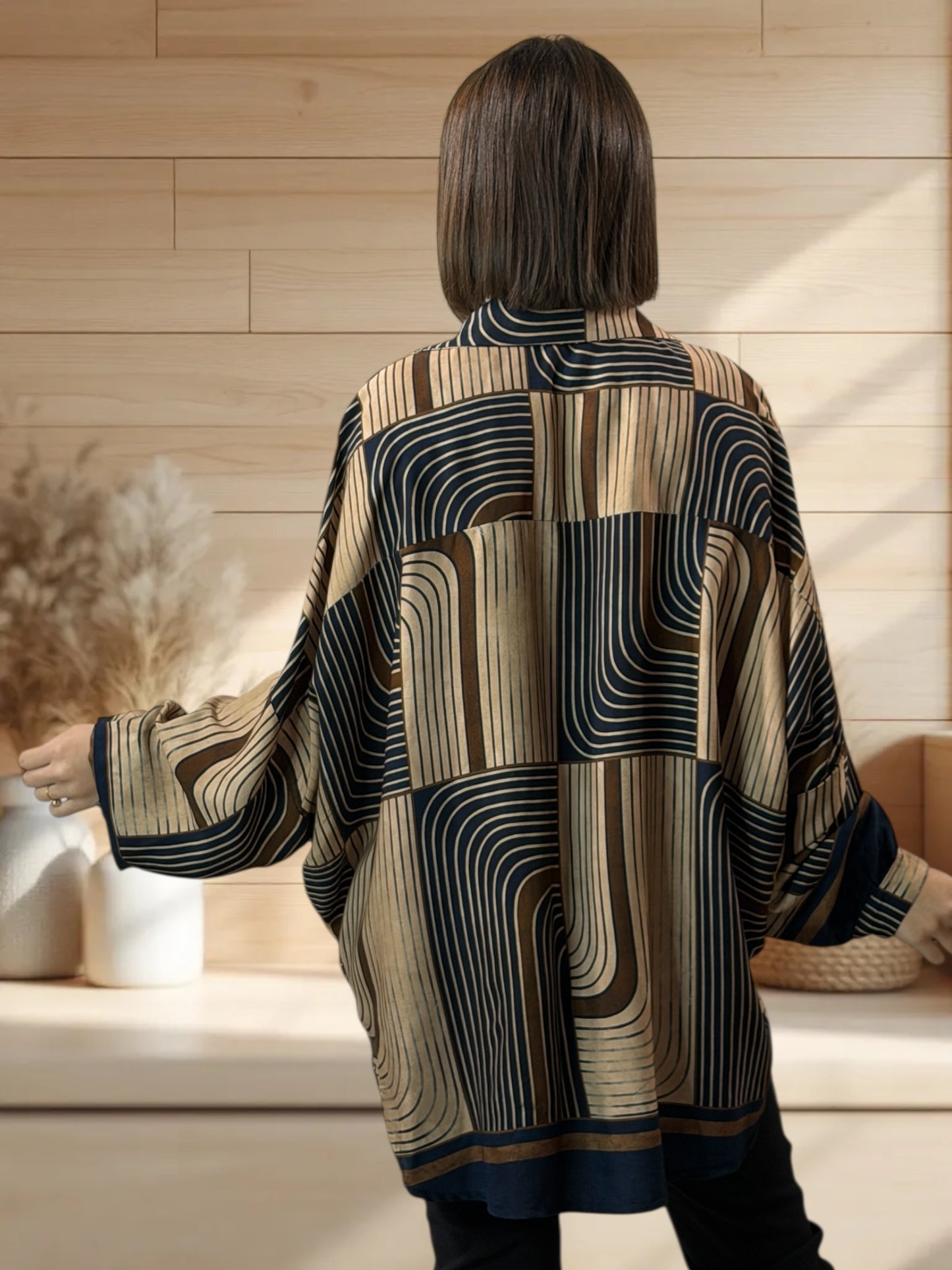 RACHEL - CHEMISE OVERSIZE A MOTIF JUSQU'A LA TAILLE 54