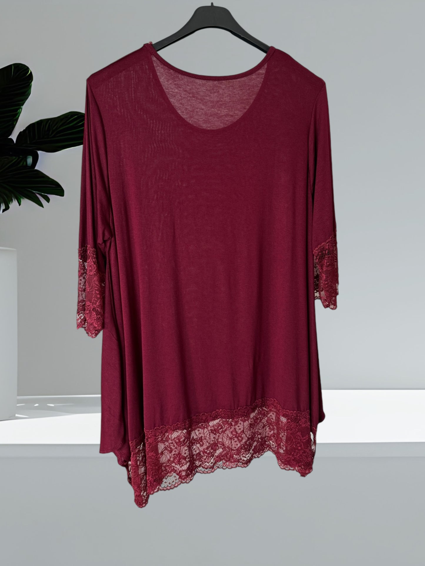 CINDY - TOP BORDEAUX TAILLE 46 A 56/58