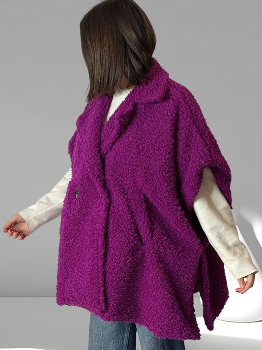 COCO - VESTE CYCLAMEN EN MOUMOUTE JUSQU'À LA TAILLE 54/56