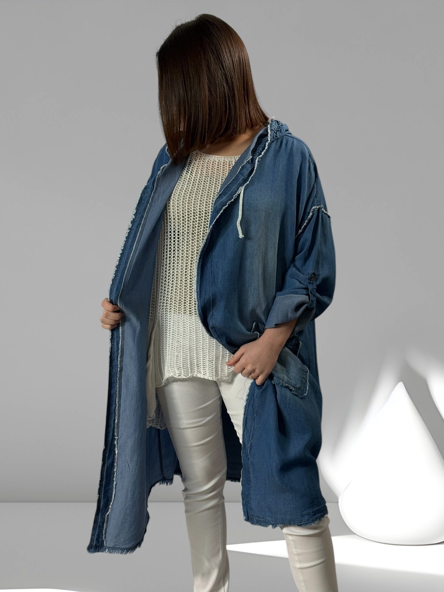 MYLENA - VESTE A CAPUCHE OVERSIZE JUSQU'A LA TAILLE 50