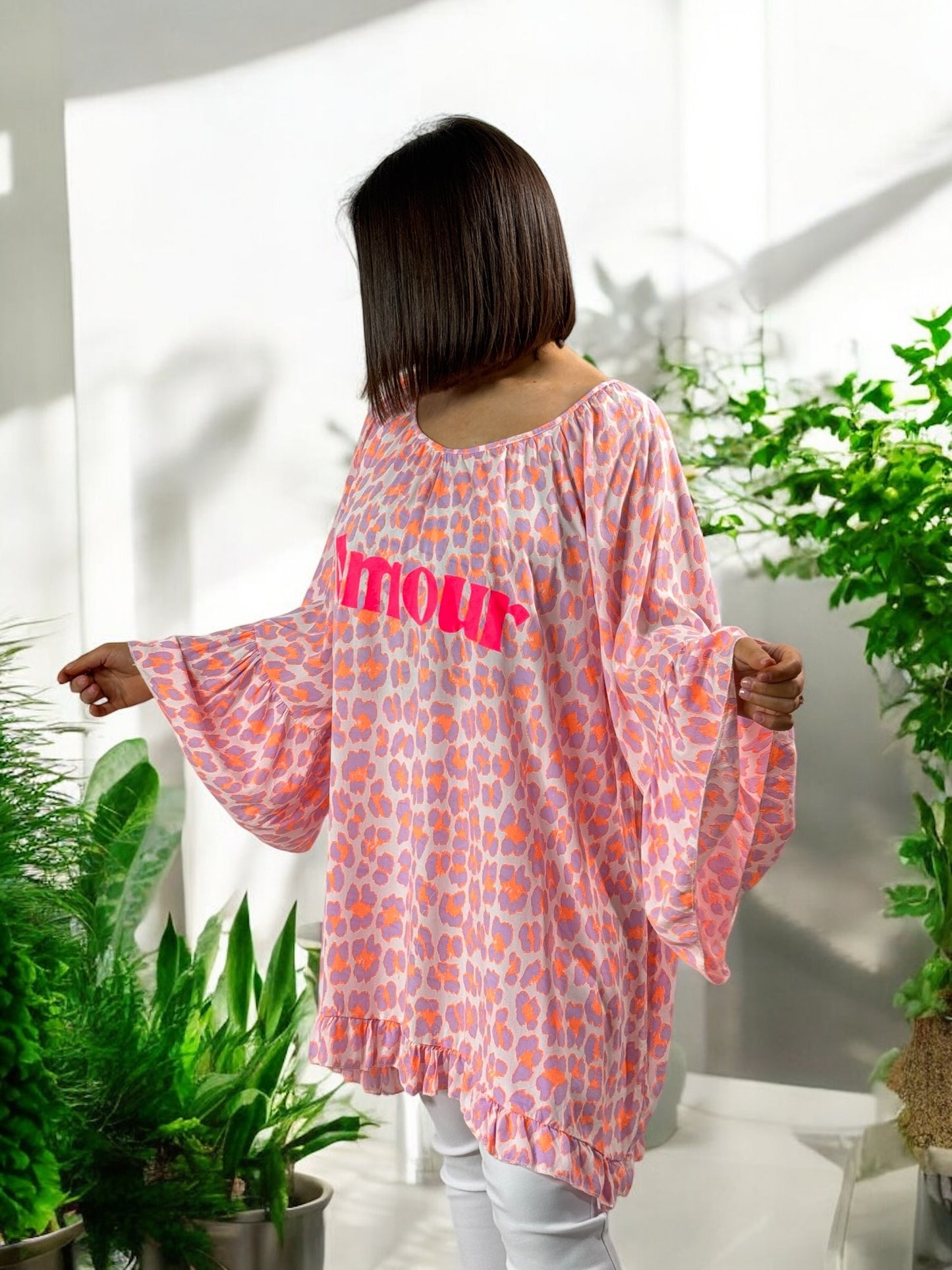 SAVANA - TUNIQUE LEOPARD LILAS JUSQU'A LA TAILLE 54