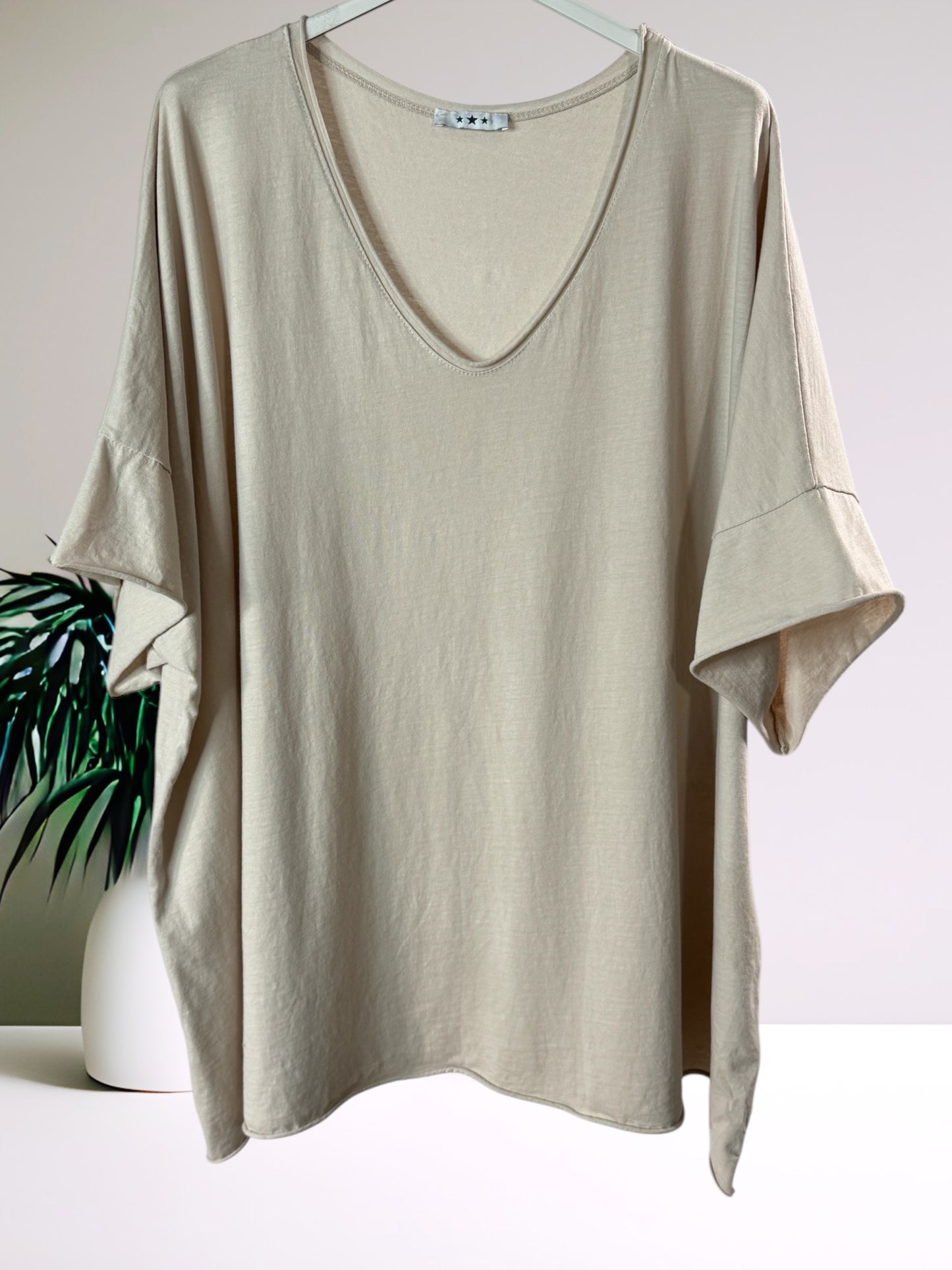 MAX - T-SHIRT BEIGE EN COTON TAILLE 48/50 A 56/58